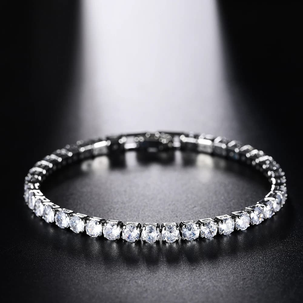 Bracelet de Tennis en Zircon Micro-incrusté de 4mm pour femmes, nouveaux hommes, accessoires de bijo
