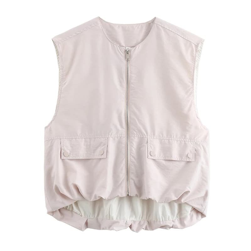 Willshela-Veste en Glaçure Plissée avec Poches pour Femme, Gilet Chic, Col Rond, Vintage, Précieux, 