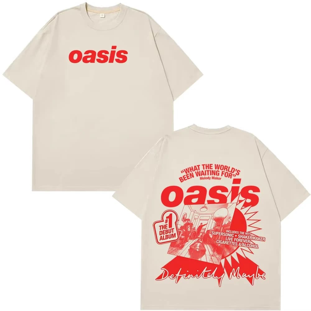 Oasis Band Logo Rock Band Vintage imprimé t-shirt hommes femmes coton T-shirts décontracté à manches