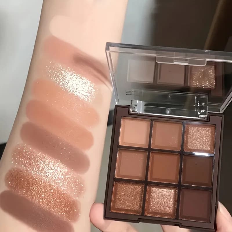 2024 moka chocolat 9 couleurs fard à paupières Palette mat nacré paillettes finition maquillage choc