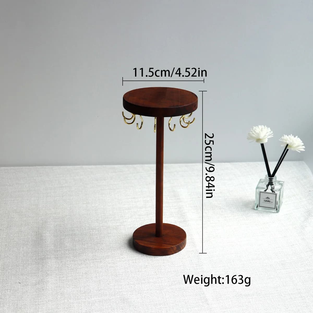 Organisateur de bijoux en bois couleur noyer, présentoir pour colliers, boucles d'oreilles, Bracelet