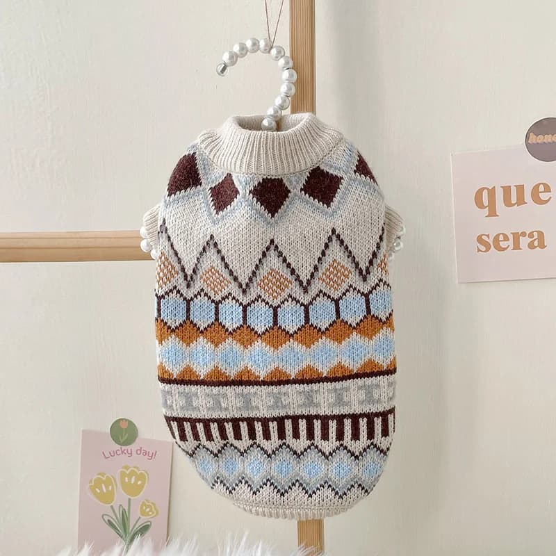 Pull bohème pour chiens, manteau doux tricoté à la main, pour chien de blaireau, épais et chaud, vêt