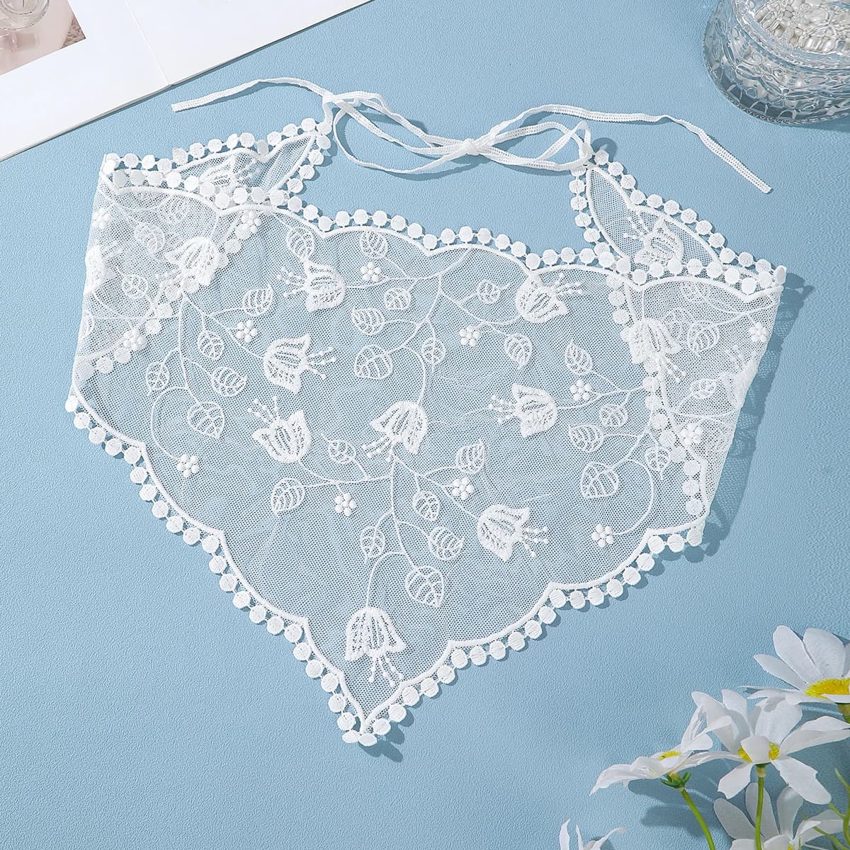 Bandana en dentelle florale pour femme, bandeaux de sauna tissés, écharpe turban, accessoires de che