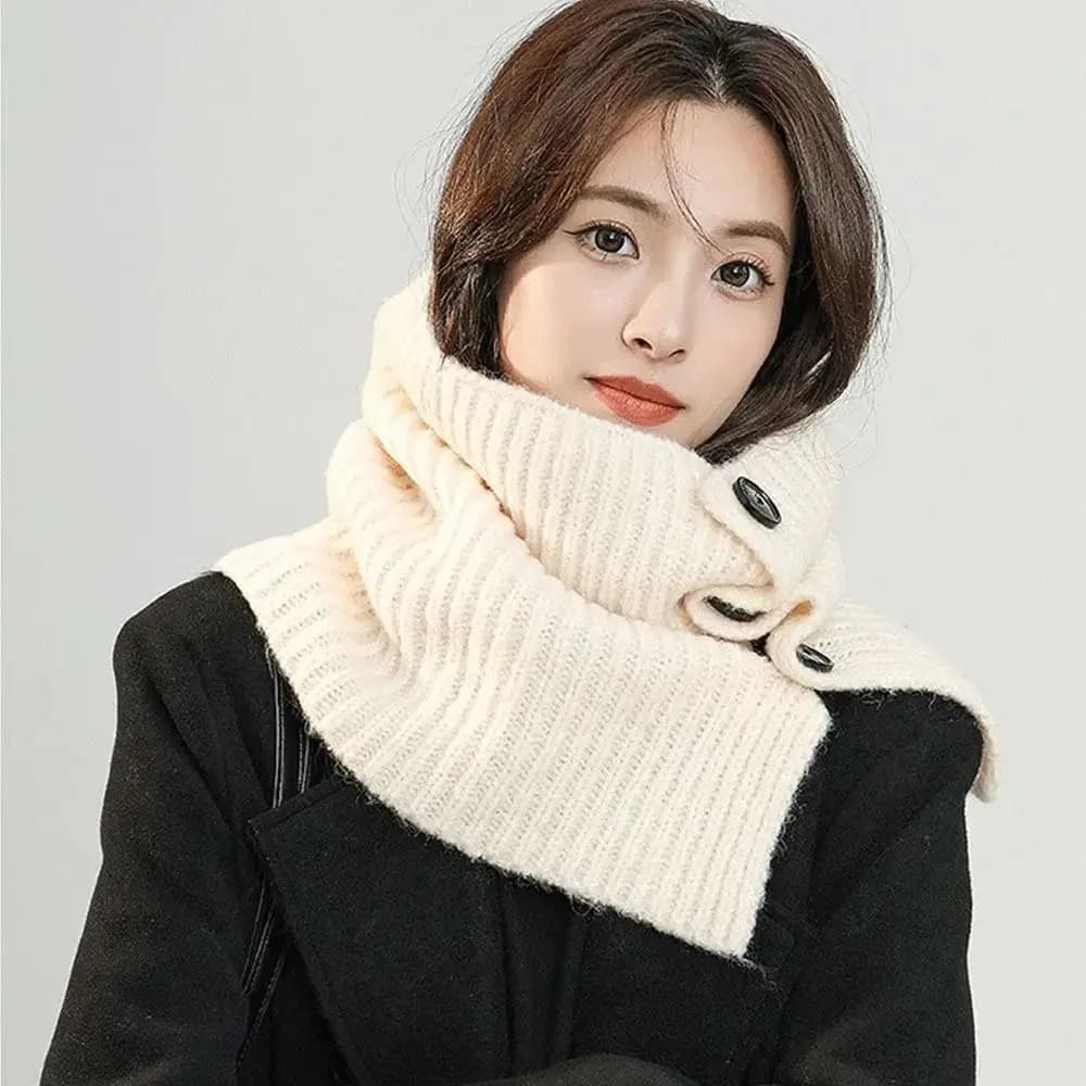 Écharpe tricotée à faux col pour femme, chaud, col roulé, chauffe-cou, détachable, coupe-vent, hiver