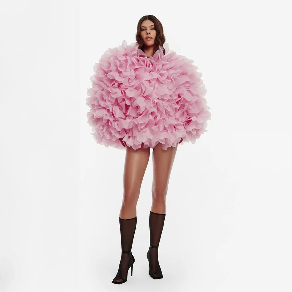 Couture rose volants femmes veste manches longues mode femme veste d'extérieur femme manteau veste d