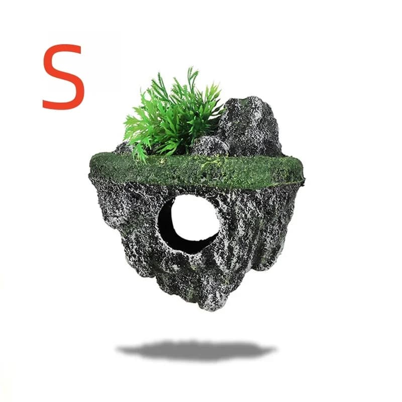 Poisson d'île suspendu décoratif, pierre flottante créative, plantes de simulation, artisanat de cav