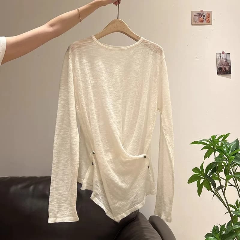 Pull à manches longues pour femmes, Design de Protection solaire, T-shirt légèrement transparent, co