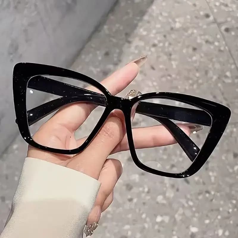Lunettes œil de chat à la mode avec lentilles transparentes, lunettes à produit unique, Style rétro 