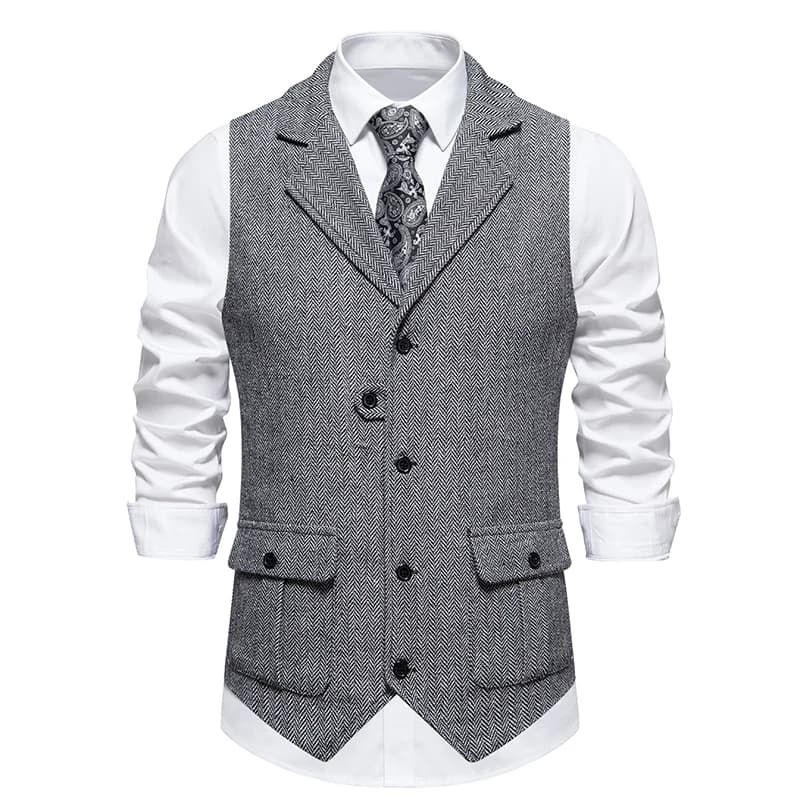 Poches en tweed grossier pour hommes, revers rétro, glaçure à chevrons, glaçure trempée, vintage déc
