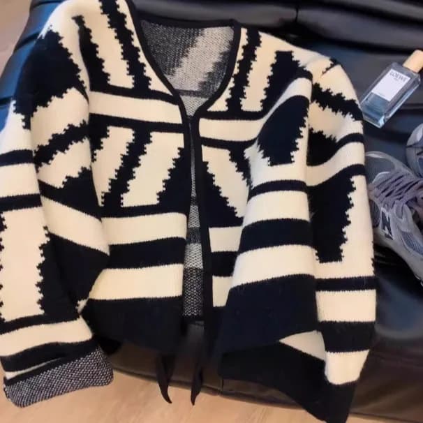 Cardigan en tricot pour femme, nouvelle collection automne-hiver, style décontracté et ample, contra