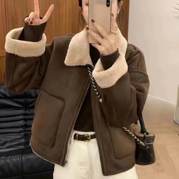 Haute qualité vente chaude en gros nouveau Style revers tempérament rétro lâche et chaud manteau en 