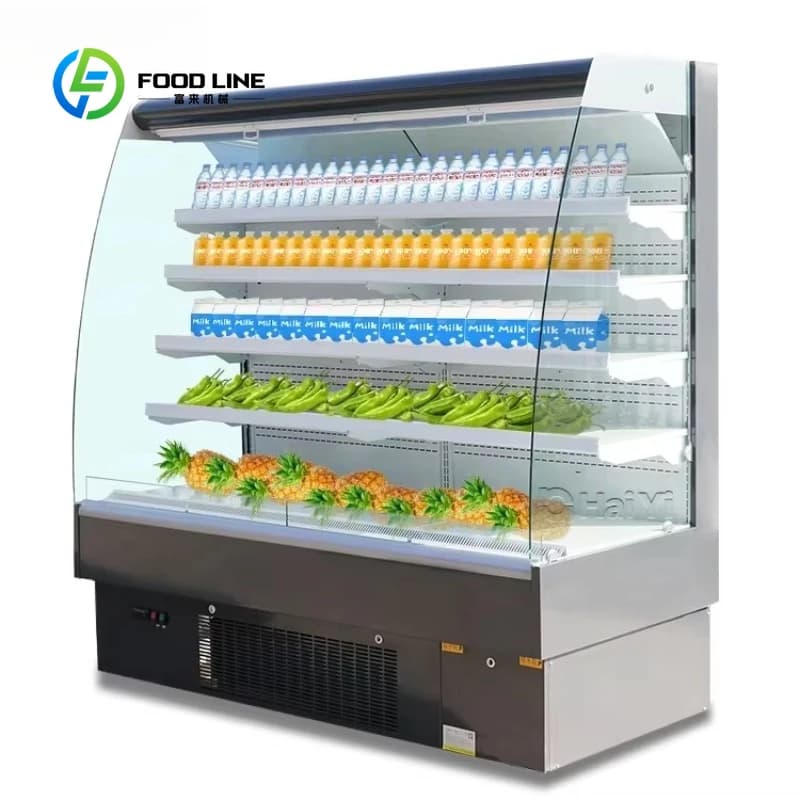 Réfrigérateur ouvert semi-multipage pour supermarché, refroidisseur d'air, stable, adapté aux grossi