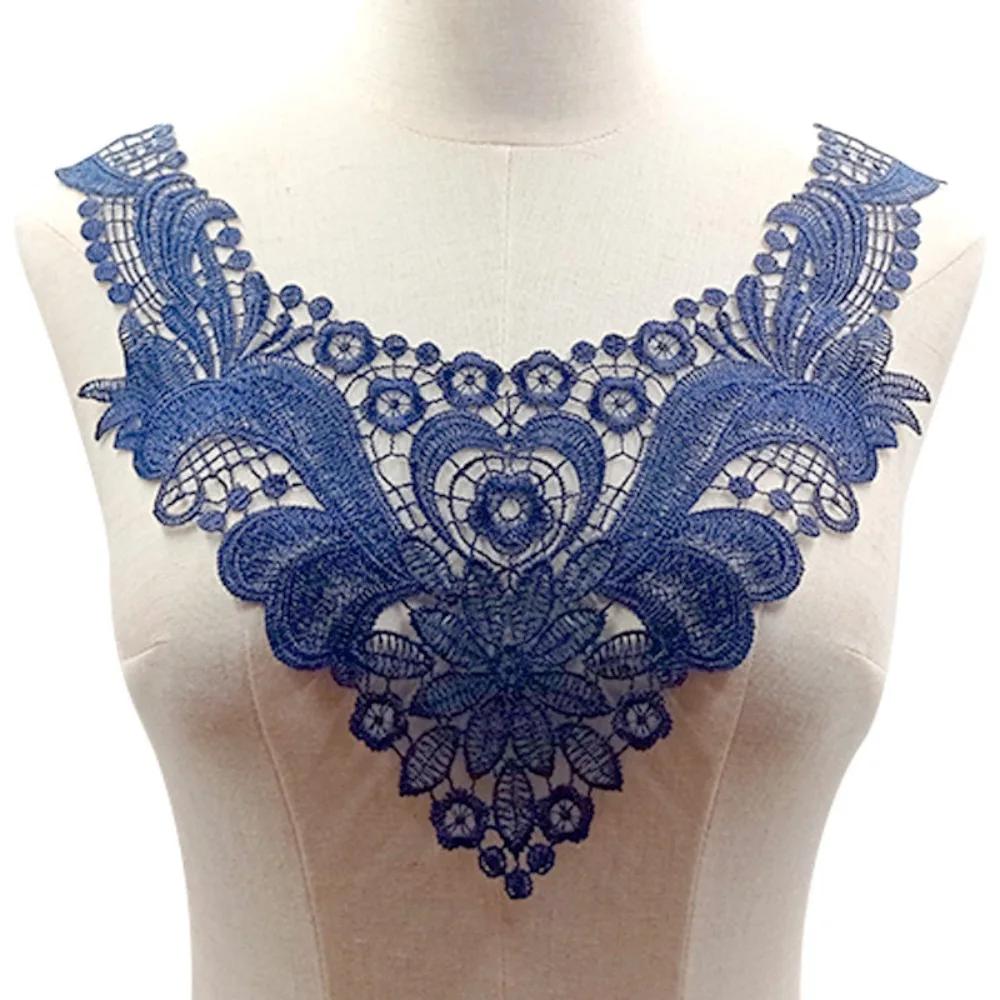 Col en dentelle creuse DIY, élégant faux col en dentelle, accessoires vestimentaires, col brodé fleu