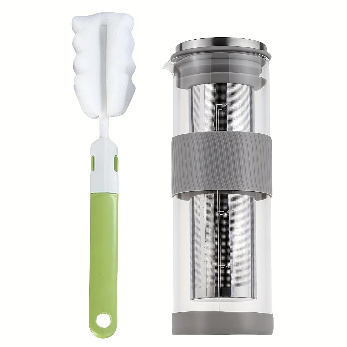 Carafe à café froid avec brosse de nettoyage, 800 ml, pour thé glacé et café froid, idéale pour le r