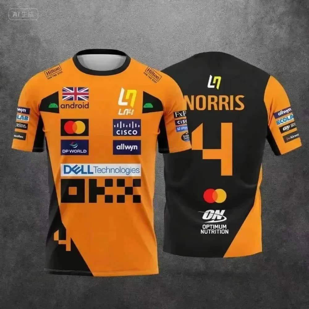 2026 McLaren Lando Norris # T-shirt style combinaison de course 4/81 pour homme, séchage rapide, res