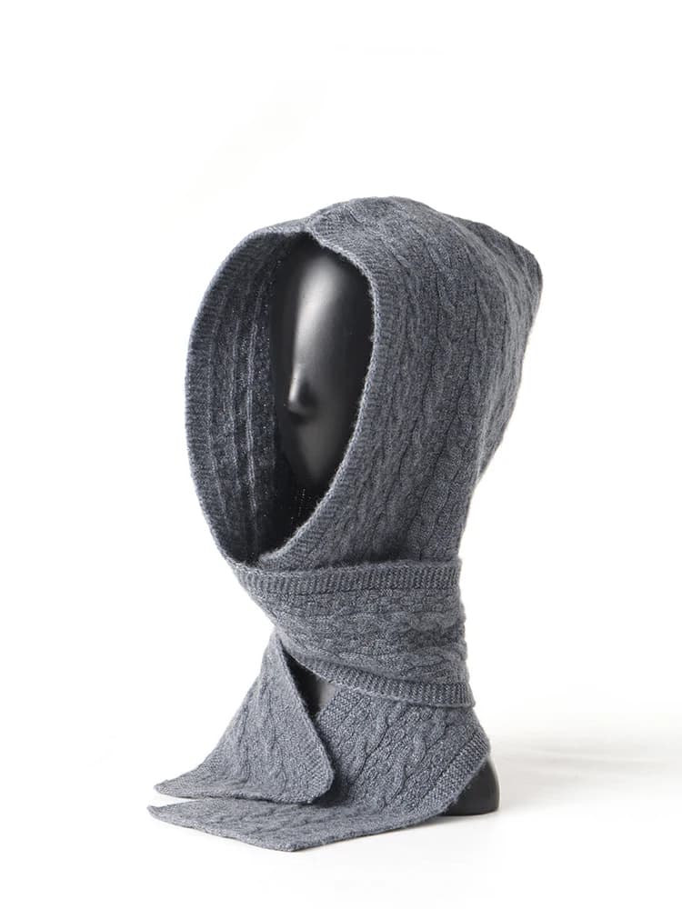 Châle à capuche 100% cachemire avec chapeau intégré, écharpe à la mode pour femmes, couleur unie, la