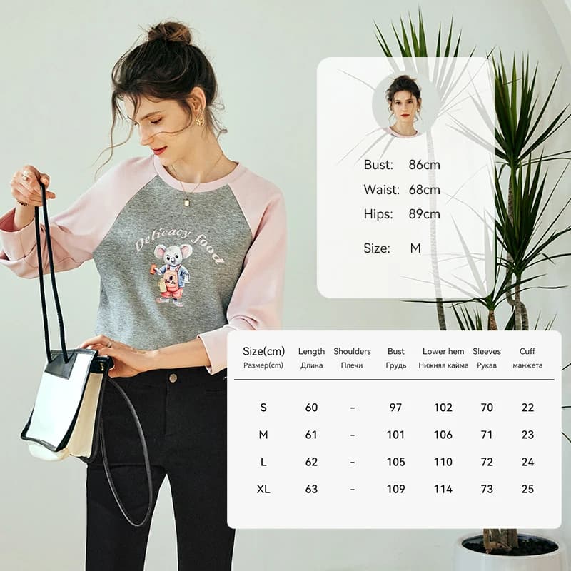 OLrain Pulls décontractés en coton à manches longues et imprimé koala pour femme, collection Printem