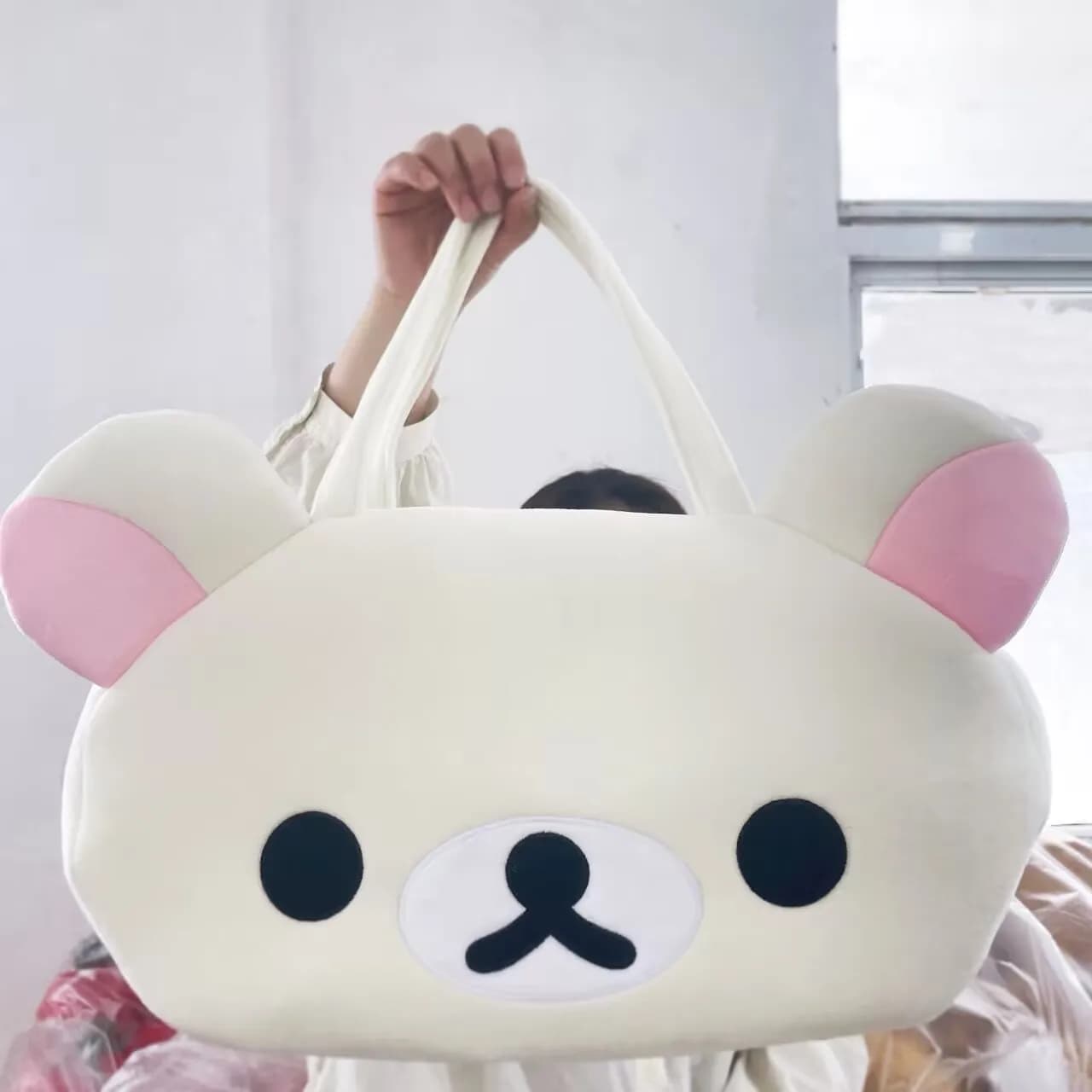 Sac fourre-tout en peluche Rilakkuma, sac à main ours brun Kawaii, sac à bandoulière souple décontra