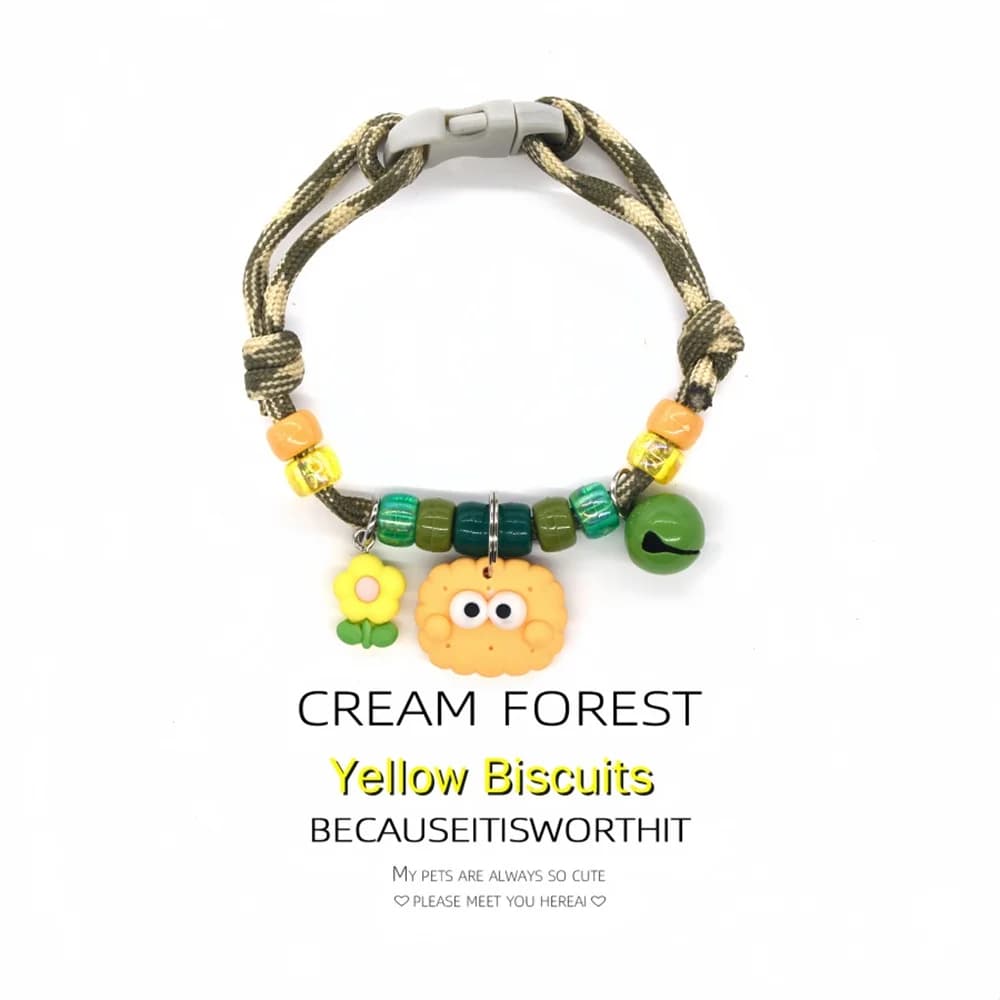 Collier à pendentif réglable sur le thème des desserts mignons, adapté aux chatons et aux lapins.