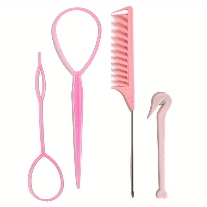 Ensemble d'outils pour boucles de cheveux, 2 pièces, tresse française, peigne à queue de Rat, 1 pièc