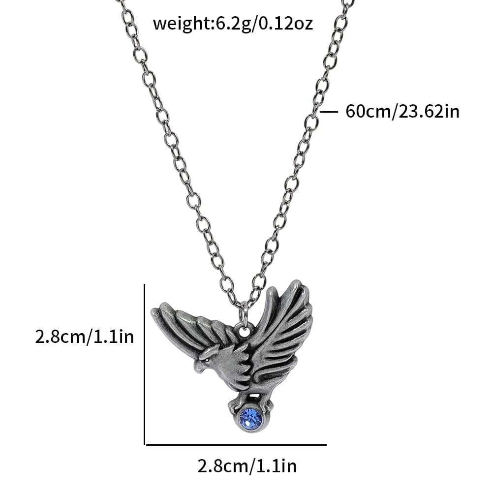 Collier Rétro Ailes d'Aigle pour Homme, Pendentif Aigle Animal au Design Industriel Robuste et Impos