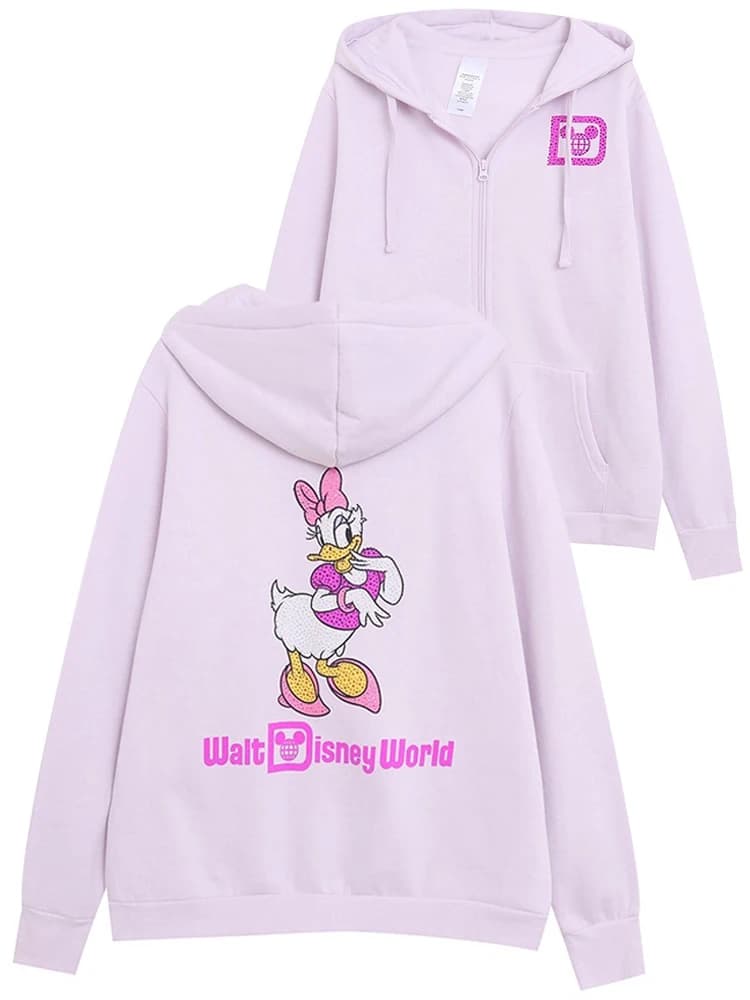 Disney sweat château brillant Daisy canard Disneyworld lettre paillettes Donald canard unisexe Coupl