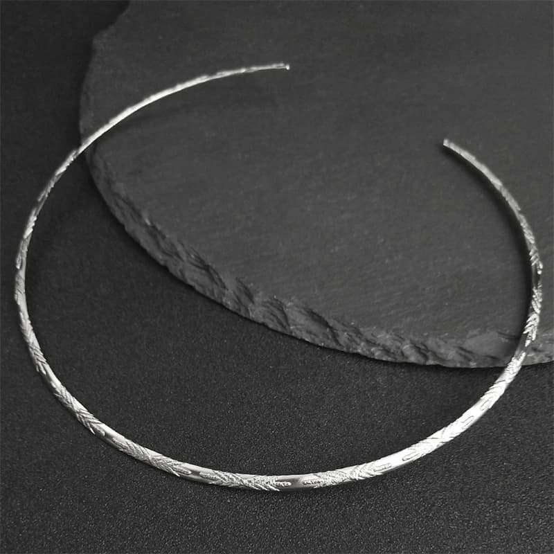 Bague de cou en acier inoxydable pour hommes et femmes, couleur argent, Punk, manchette ouverte, ras