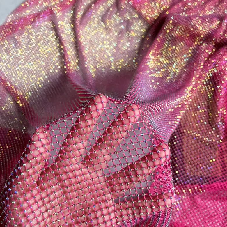 Tissu en maille diamantée pour la couture DIY, la confection de robes de soirée, la décoration de nœ
