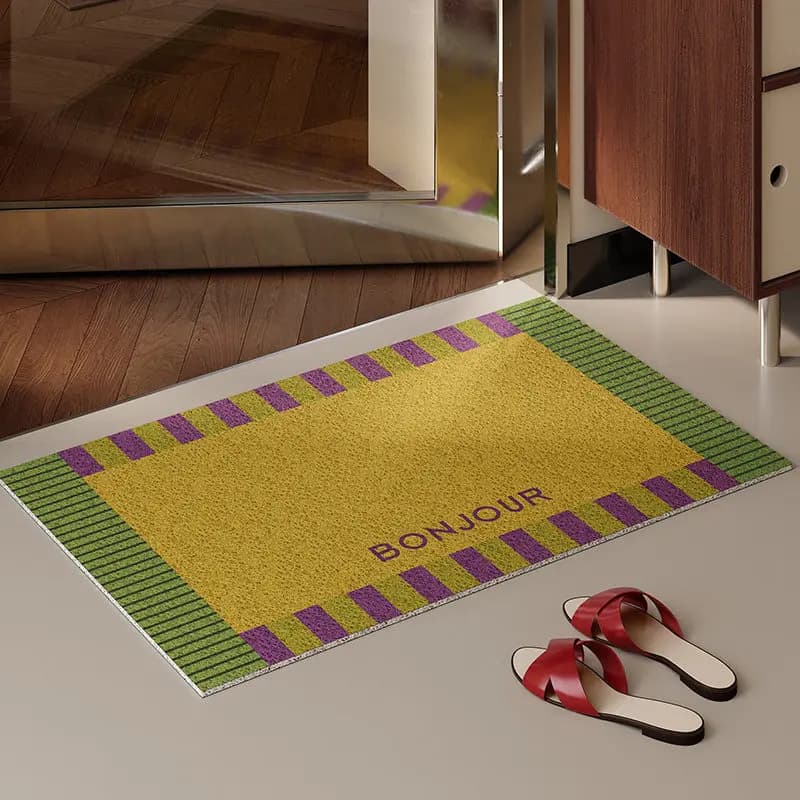 Tapis d'entrée nordique anti-salissures et anti-poussière, découpable, en soie, pour salon, balcon