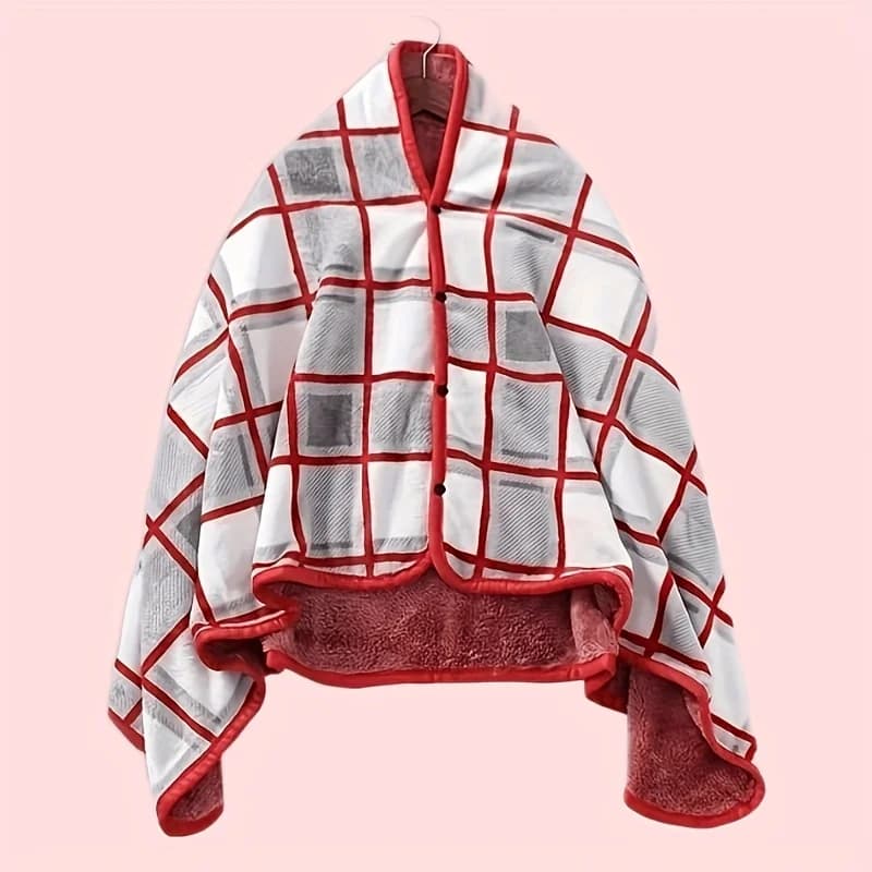1 pièce Couverture-portable en flanelle, châle, couverture-pull, couverture d'appoint, couverture dé