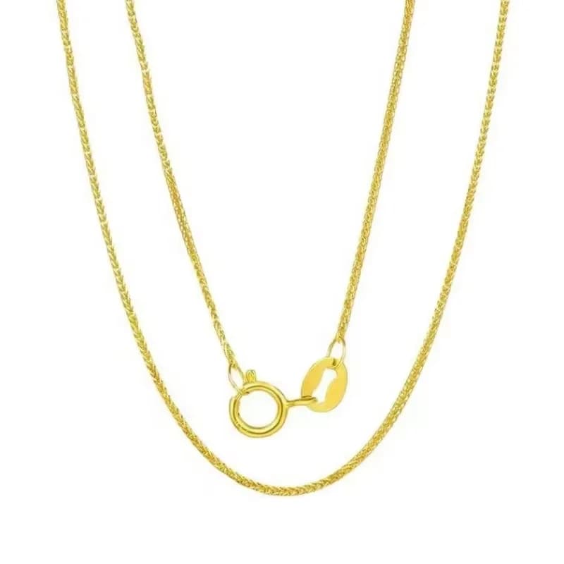 Collier en or véritable 18 carats pour femmes, chaîne Chopin AU750, ras du cou, Festival, super cade