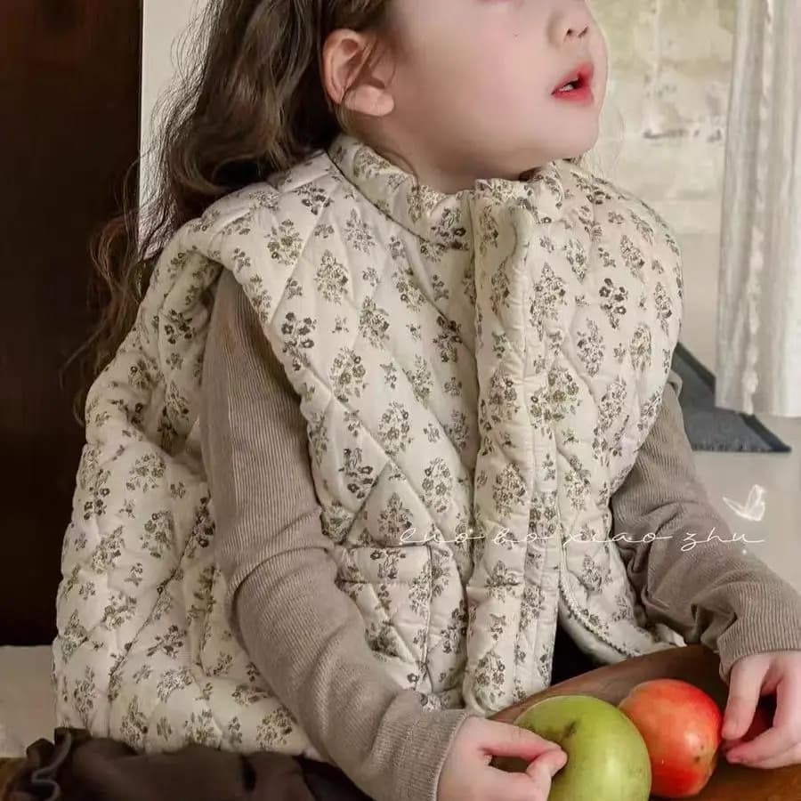 Gilet pour filles, tenue princesse florale, mode bébé fille, sans manches, Super mignon, en coton, c