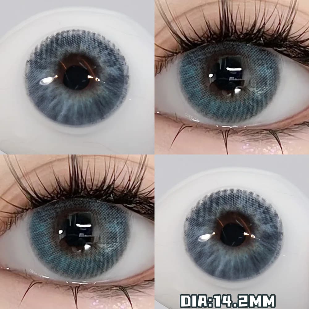 OVOLOOK-1Pair lentilles de couleur réelle myopie rose bleu lentilles de Contact lentilles de couleur