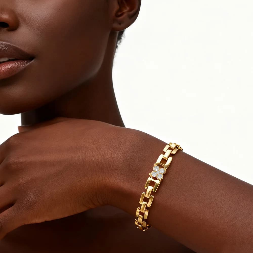 Bracelet à maillons torsadés pour femmes, bracelet Rolo épais en acier inoxydable, bijoux de bracele
