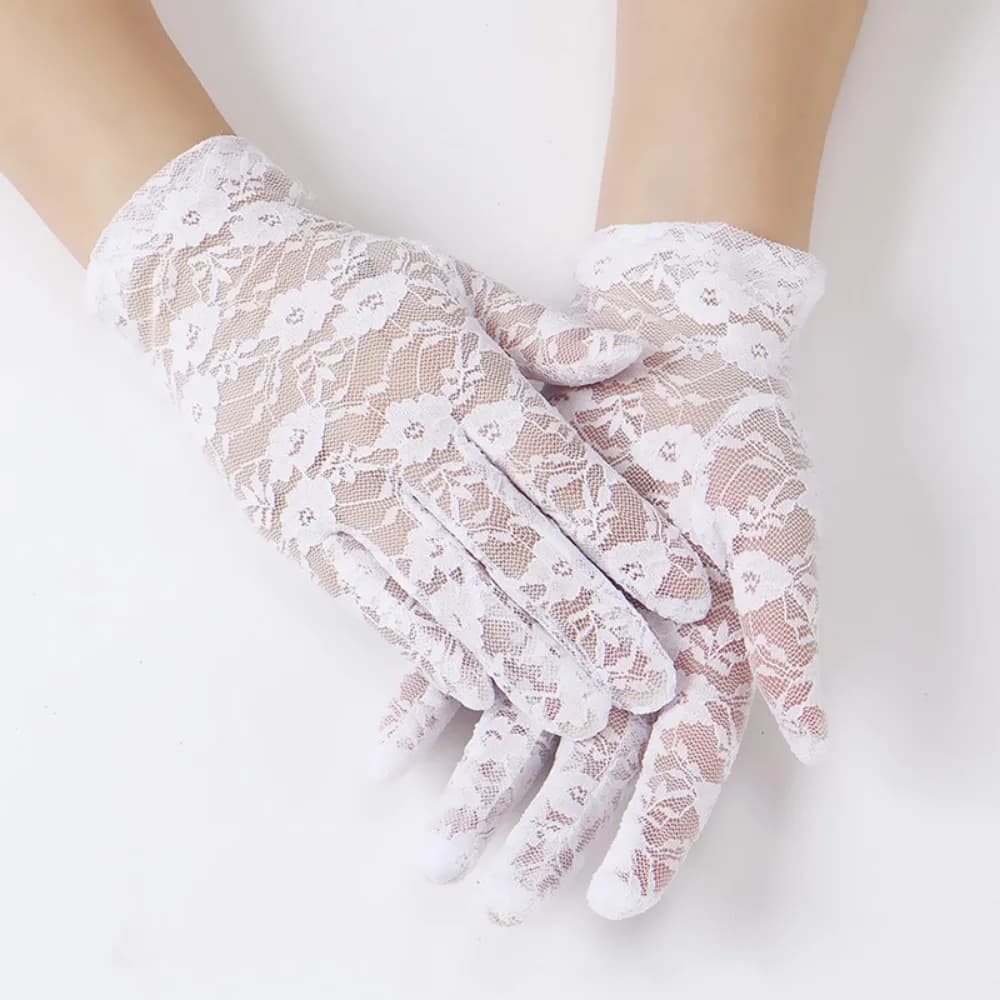 Gants en dentelle à volants pour femmes, fins, à doigts complets, protection UV, légers, pour la con