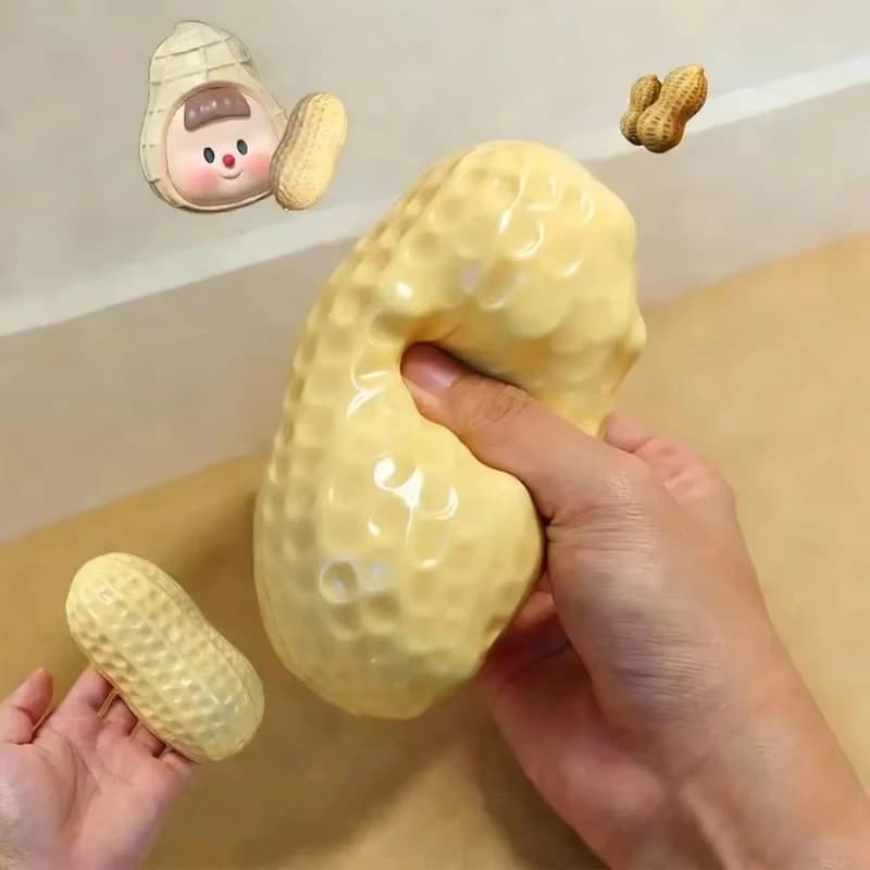 1 Squishy fait main avec texture BUTTER - Forme d'ours banane pour soulager le stress - Silicone de 