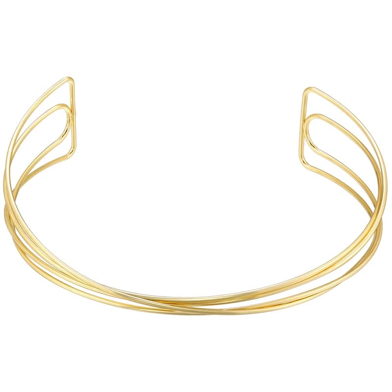 Collier unisexe en acier inoxydable plaqué or 18 carats, classique, minimaliste, géométrique, hypoal