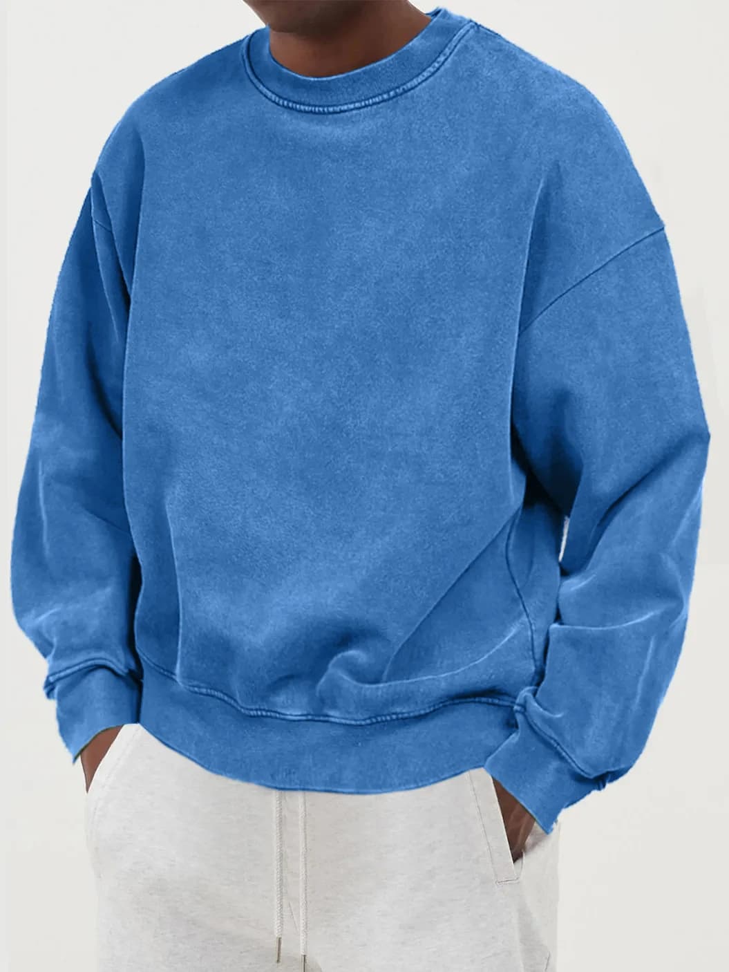 Sweat-shirt Vintage en coton délavé pour homme, vêtement de sport, chaud, décontracté, confortable, 
