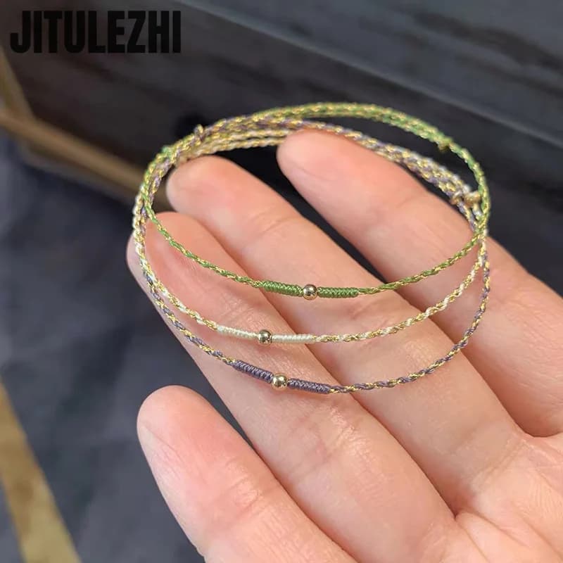 Bracelet en or 18 carats pour femmes, Mini petite chaîne en or ancien, vêtements simples pour femmes