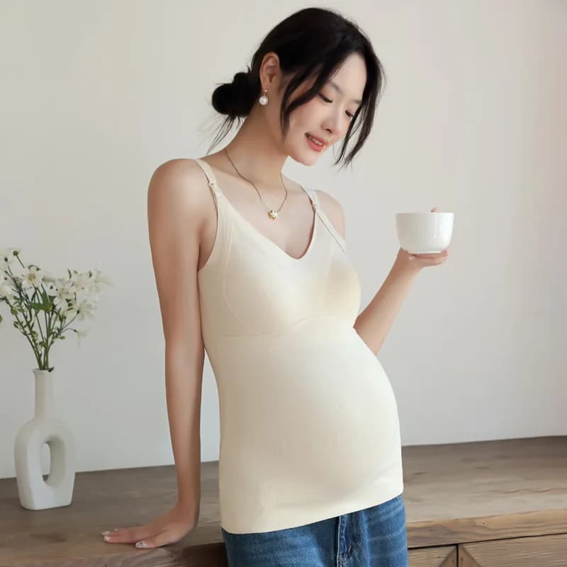 Camisole d'allaitement pour femme enceinte, haut chaud, pas besoin de porter de soutien-gorge, nouve