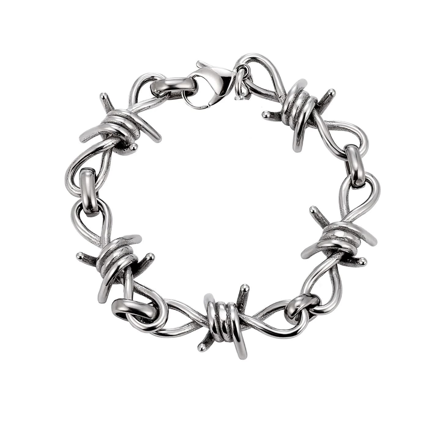 Colliers en acier titane style Hip-hop Gothique Punk, chaîne à barbelures, collier ras du cou pour h