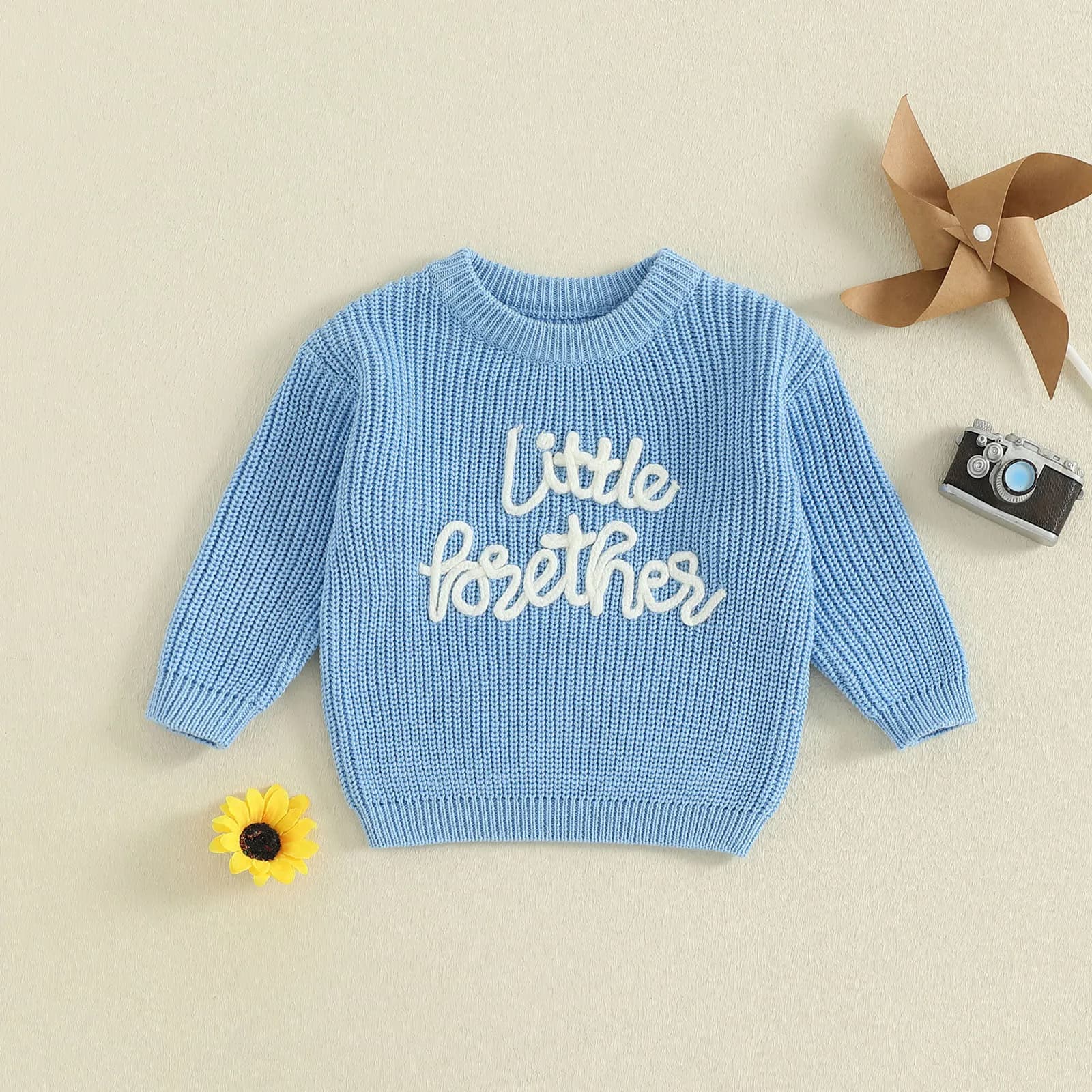 0-18 mois bébé garçon automne hiver pull à manches longues lettre broderie tricot pull hauts pour bé
