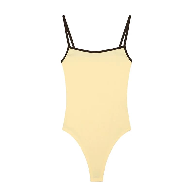 Bodysuits pour femmes tendance, col rond, fines bretelles, sexy, dos nu, sans manches, pour l'été