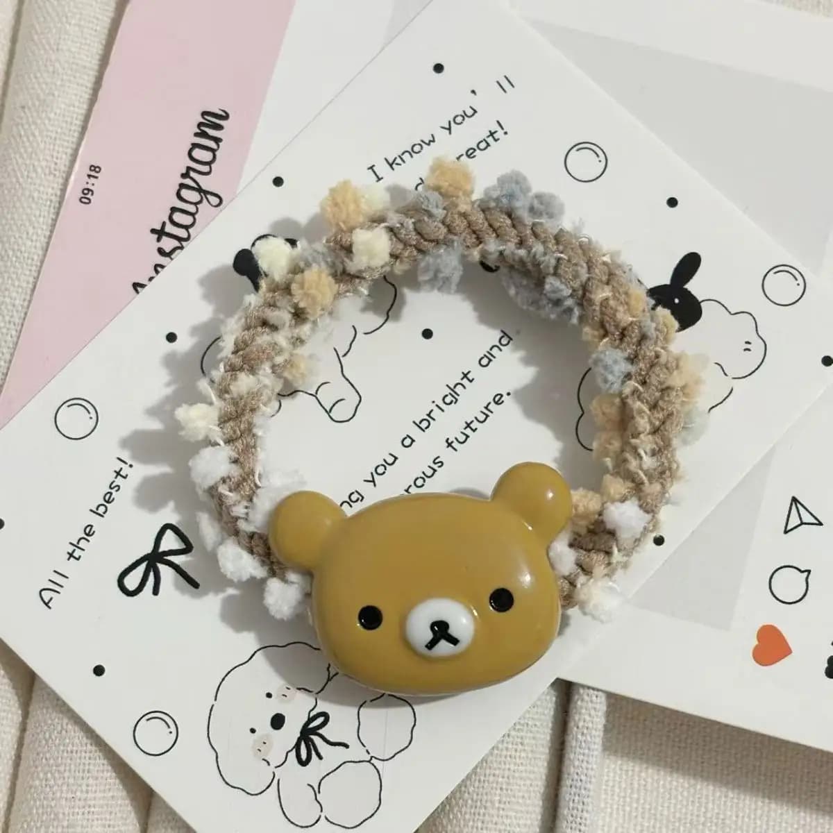 Rilakkuma cheveux corde filles Anime Relax ours cheveux bande femmes élastique mode chapeaux ornemen