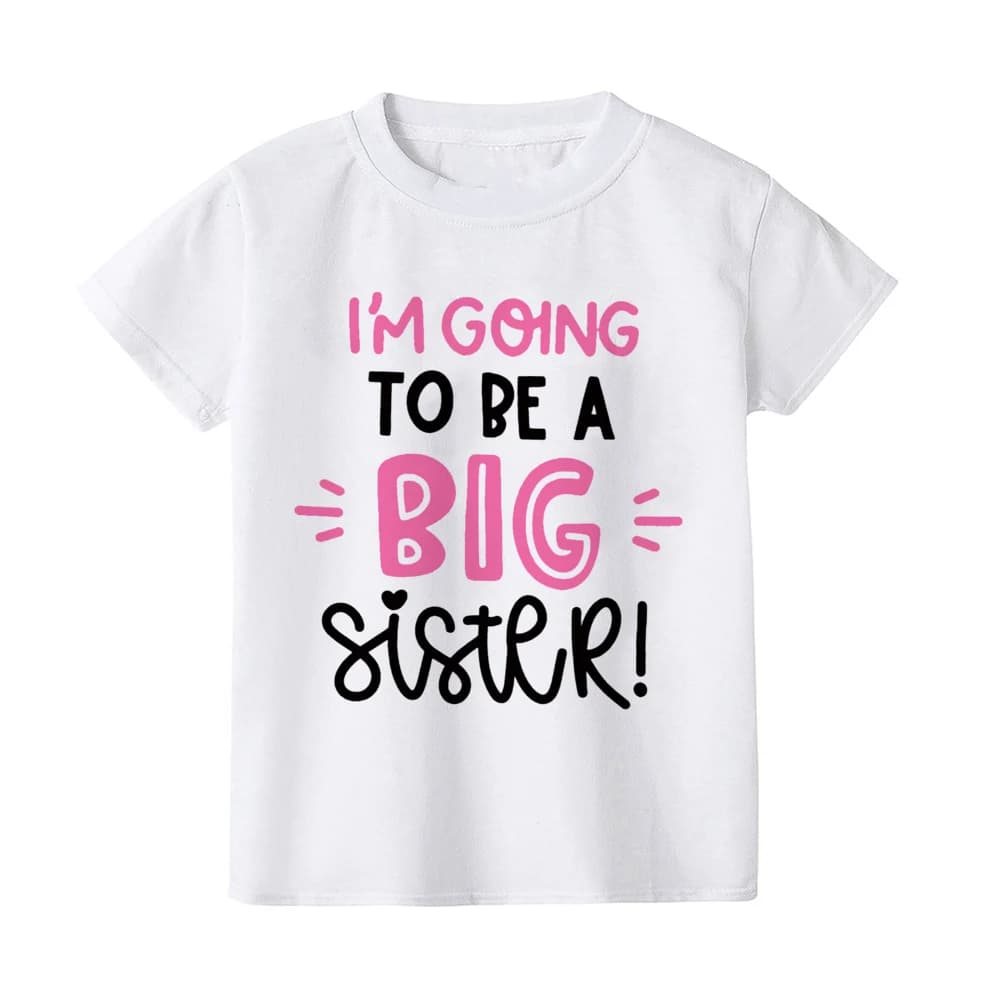 T-shirt «I'm Going To Be A Big Adjust» pour filles, vêtement pour annonce de bébé, couleur arc-en-ci