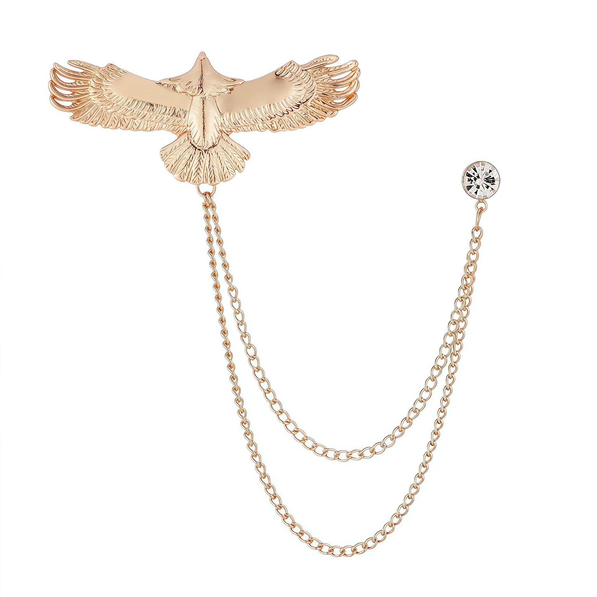 Nouvelle Broche Aigle Tendance Vintage, Épingle de Revers à Pompon Motif Animal Aile, pour Costume e