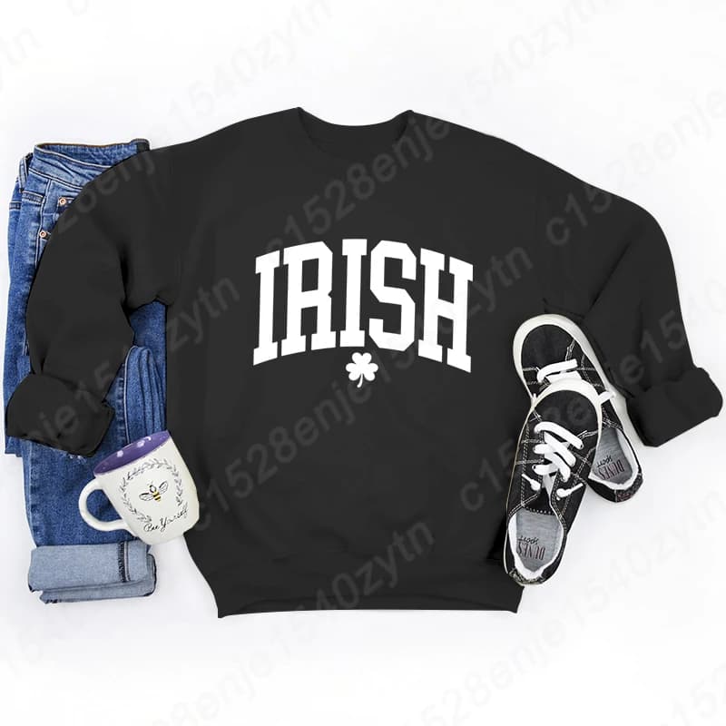 Sweat-shirt trèfle irlandais, sweat-shirts de la Saint-Patrick, pulls à manches longues et col rond,