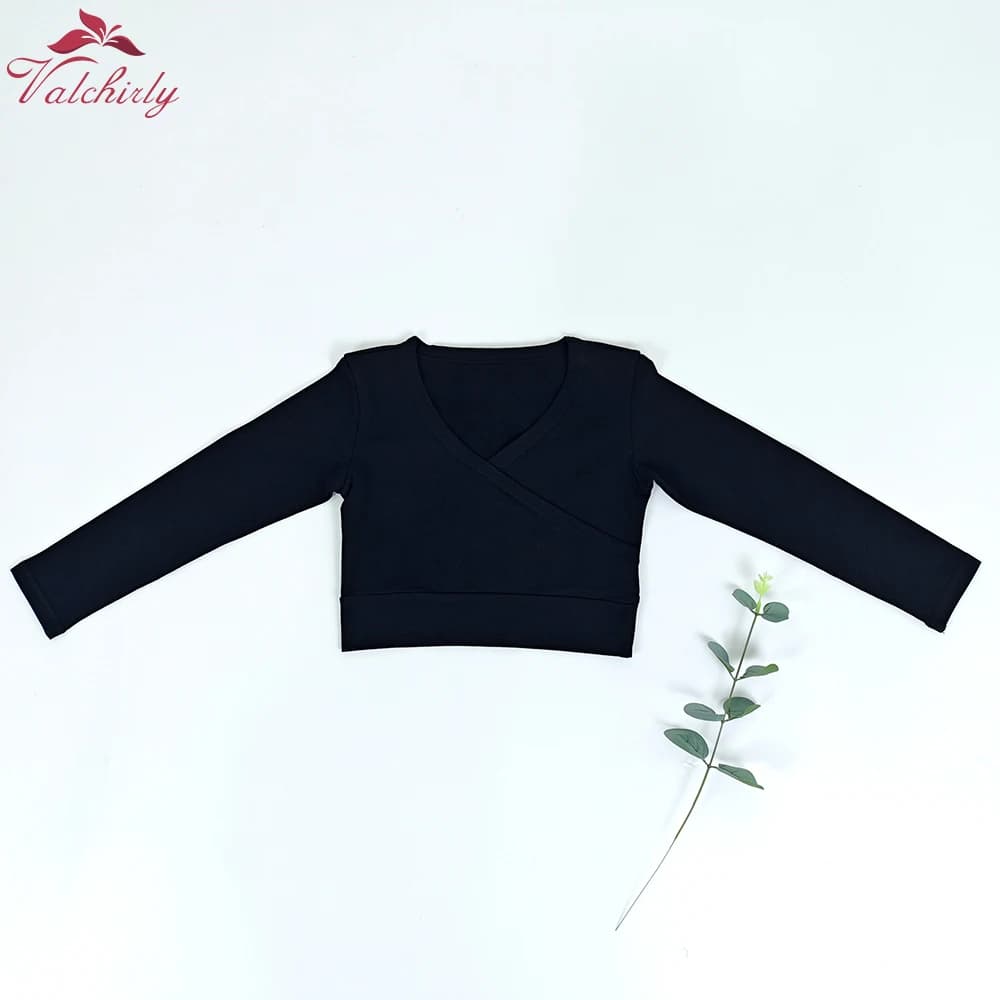 Collection Cardigan de Ballet à manches longues, manteau portefeuille pour filles, vêtements de dans