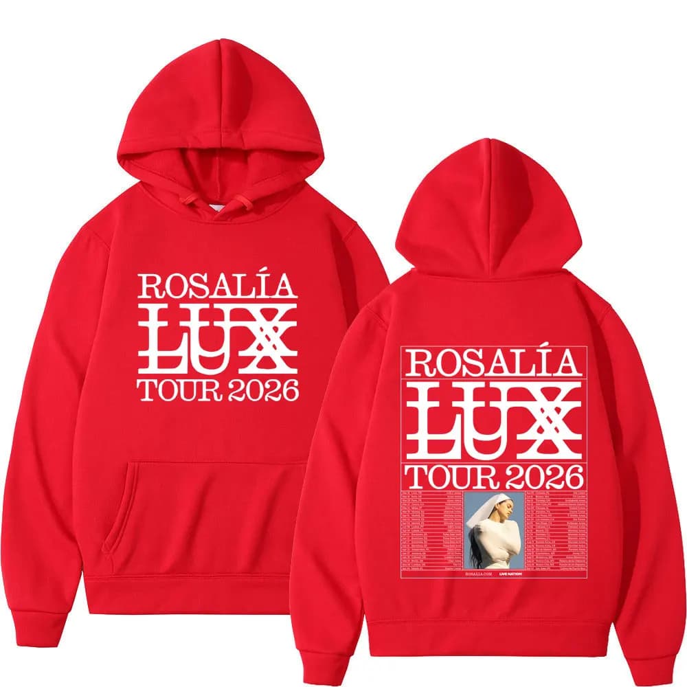 Chanteur Rosalia LUX Album Tour 2026 sweat à capuche imprimé hommes femmes mode pull ample surdimens