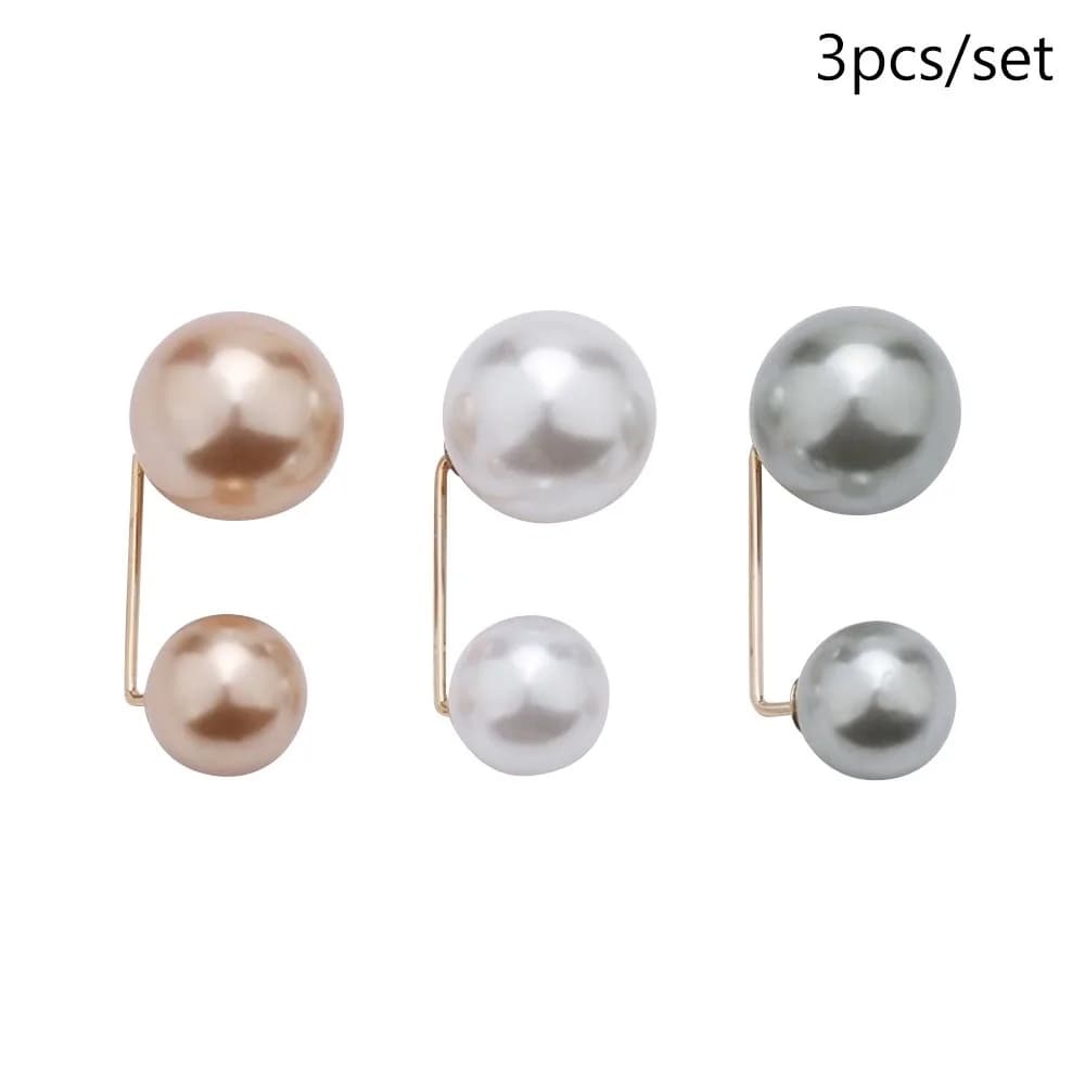 Broche en perles à Double tête, 3/6/8 pièces, Clip de collier réglable antidérapant, épingles de fix